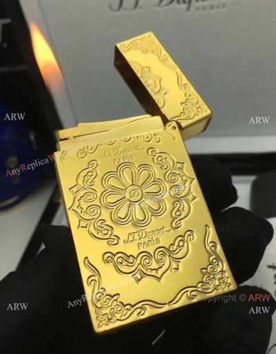 AAA Quality S.T.Dupont Gold Flower Lighter Buy Replicas